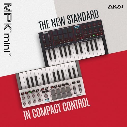 Akai Professional MPK Mini IV USB-C MIDI Keyboard Controller for Grey