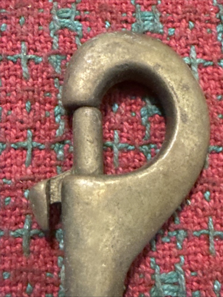 Vintage Solid Brass Swivel Snap Hook Antique Brass