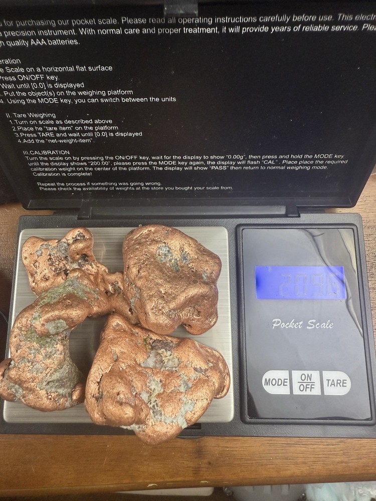 Heavy COPPER Nuggets 4 Total 209 Grams