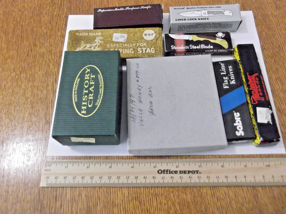 Various Imported Empty Knife Boxes Only Lot of 8
