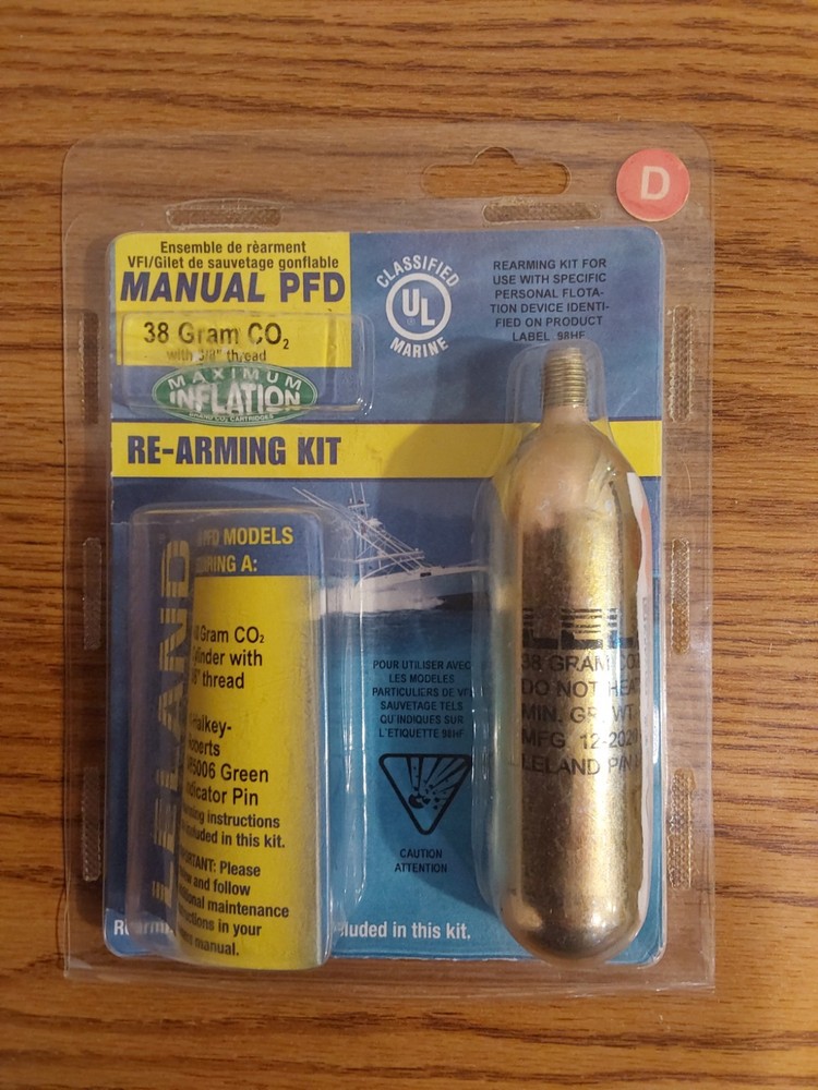 Leland MARINE Re-Arming Kit Automatic PFD 38 Gram Co2 w/ 3/8" thread