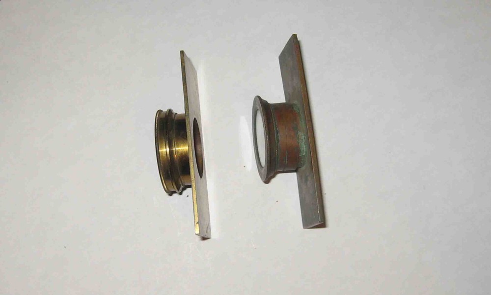 PAIR (2) Late 19th Century Brass MICROSCOPE 'LIVE BOX' BUG BOX COMPRESSORIUM