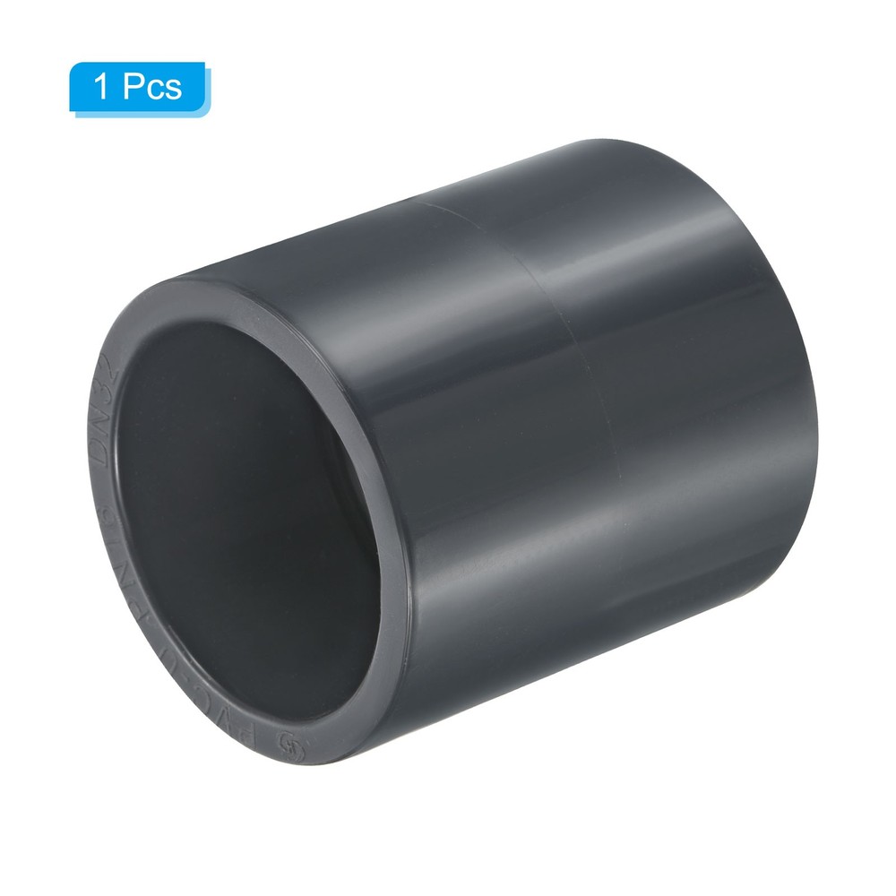 UPVC Pipe Fitting 40mm Socket, 1 Pack Straight Coupling, Dark Grey