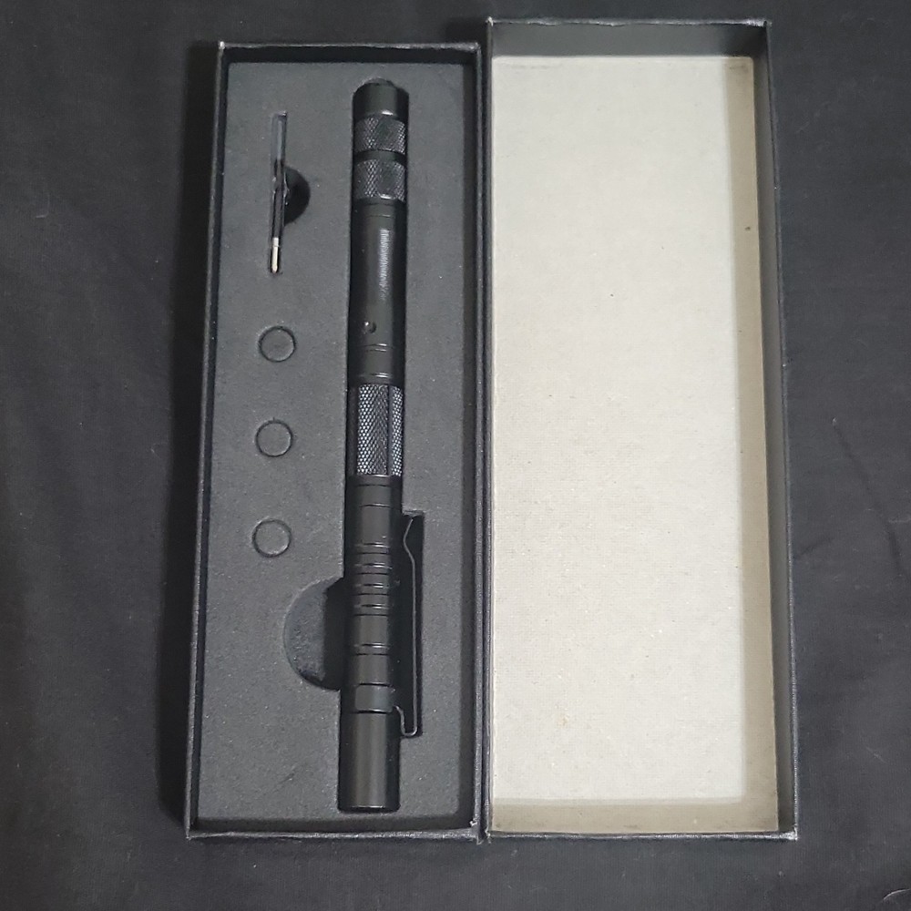 Black Tactical Self Defense Pen Multi Tool Set with Tool Attachments (Boxed)