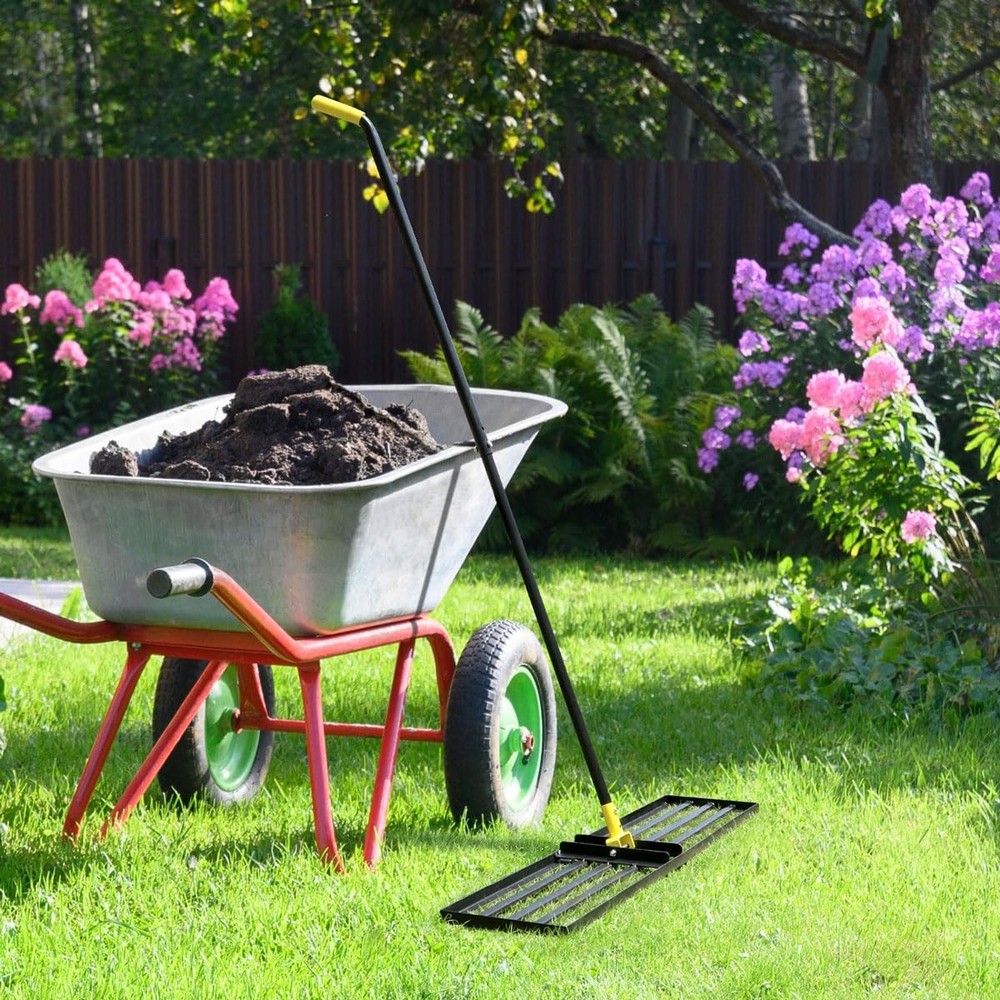 Lawn Leveling Rake 31'', Hefty Lawn Leveler Rake for Grass Soil, Leveling Rak...