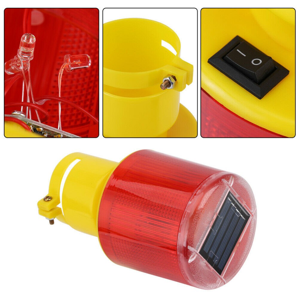 Waterproof Solar LED Alarm Strobe Signal Security Caution Flash Warning Lights