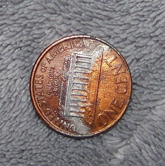1989 D 1C PARTIAL COPPER LAYER MISSING REVERSE