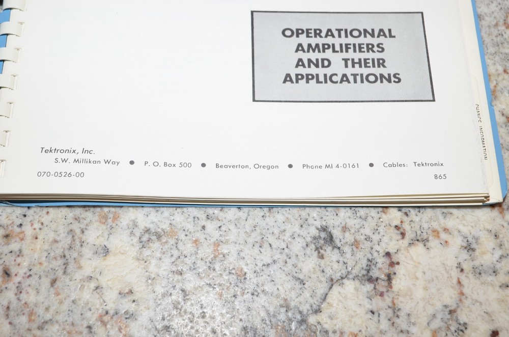 Tektronix Operational Amplifiers and Their Applications Instruction Manual