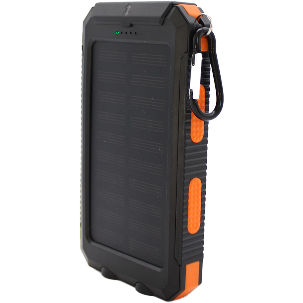 Jaspertronics™ Portable Solar Panel Power Bank 5V 2.0A w/ Compass – Durable &