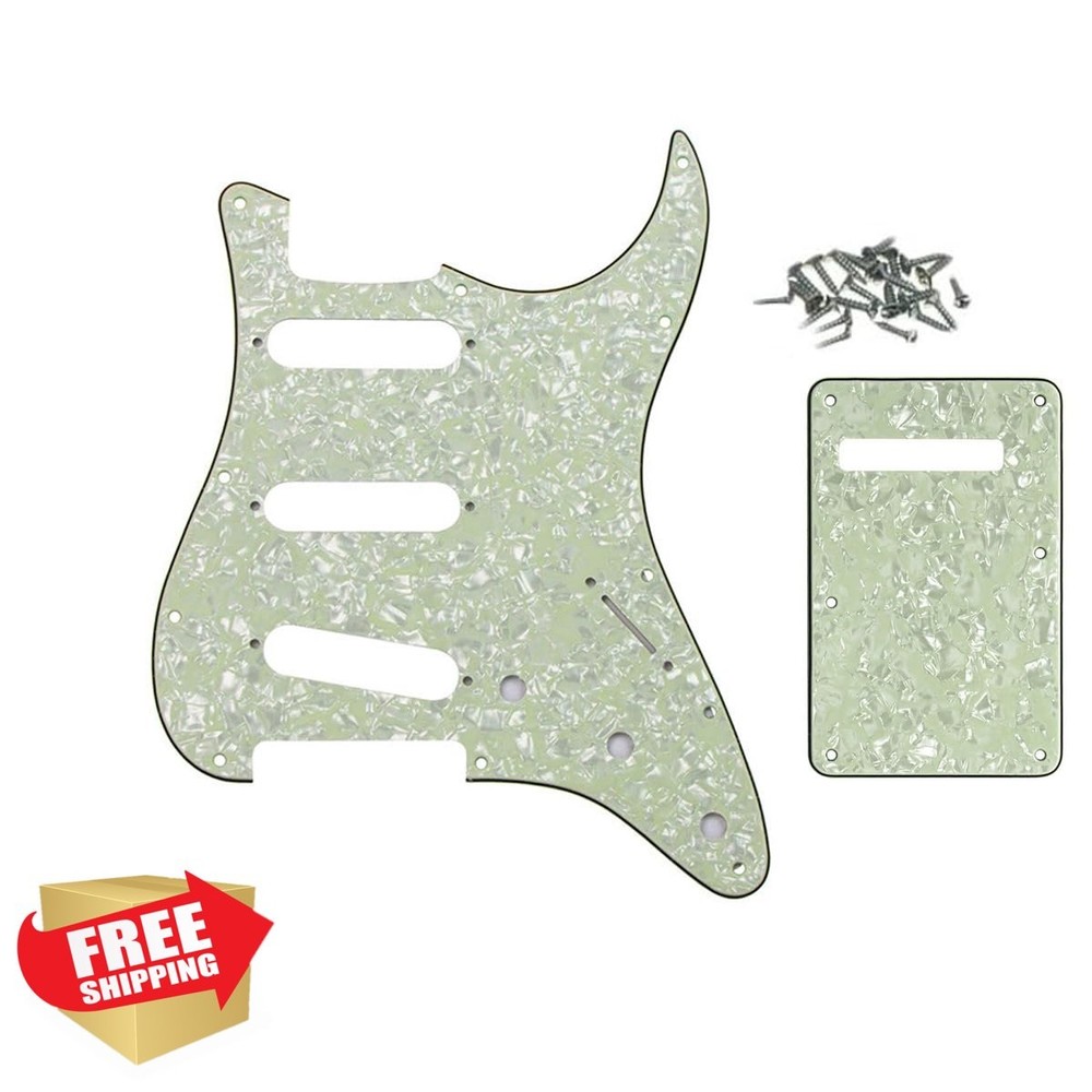 ROZILO 11 Hole SSS Guitar Pickguard Mint Green Pearl