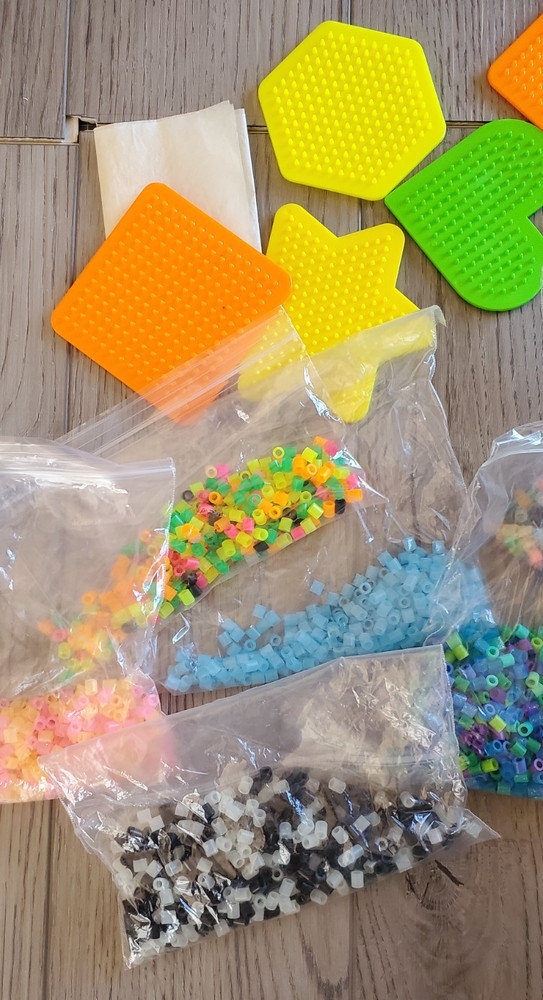 Fuse Bead Kit Kids Craft Pegboards Star Square Heart