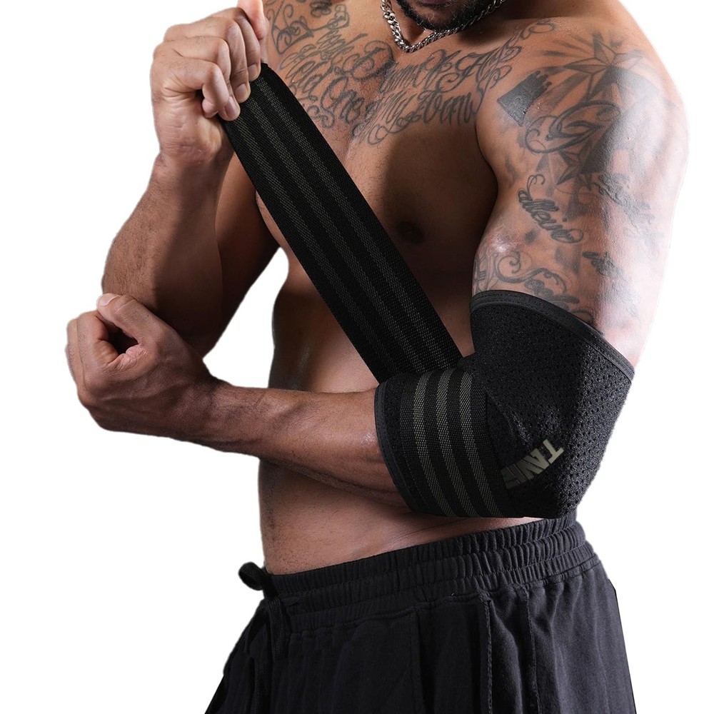 Elbow Sleeves with Adjustable Wrap, 5mm Neoprene, 7mm Compression Support Bra...