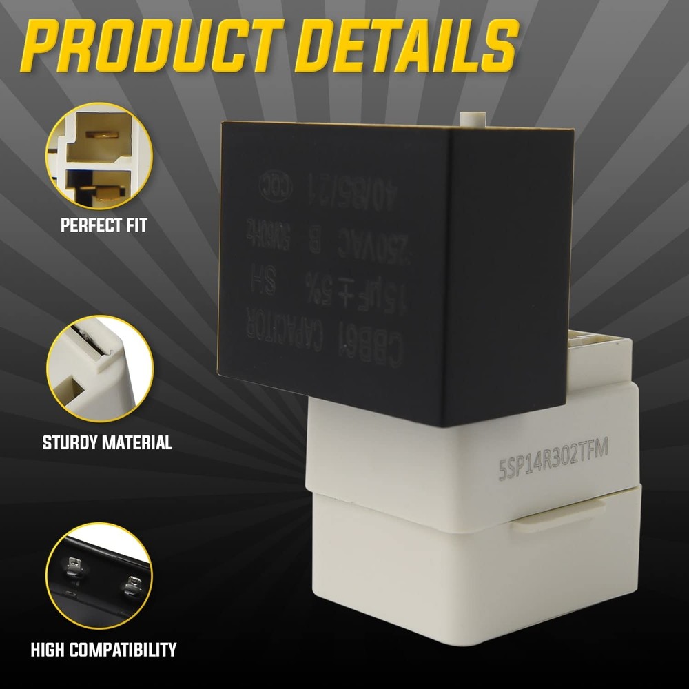 W10613606 Refrigerator Compressor Start Relay and Capacitor by Compatible wi...
