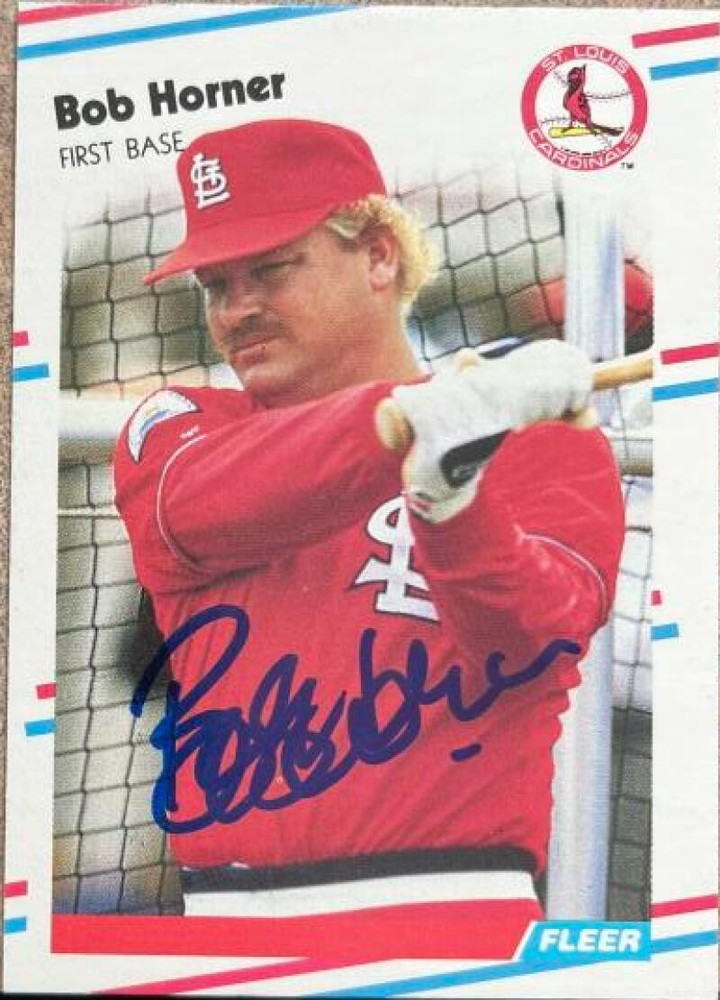 Bob Horner Autographed 1988 Fleer Update #U-120