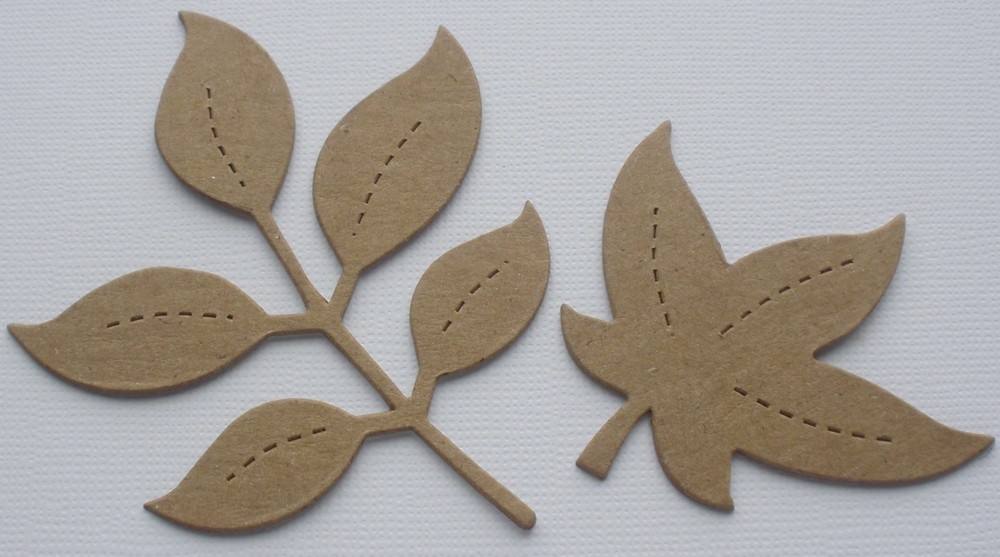 {10} ASSORTED FALL LEAVES - Autumn Leaf Foilage - Bare Chipboard Die Cut