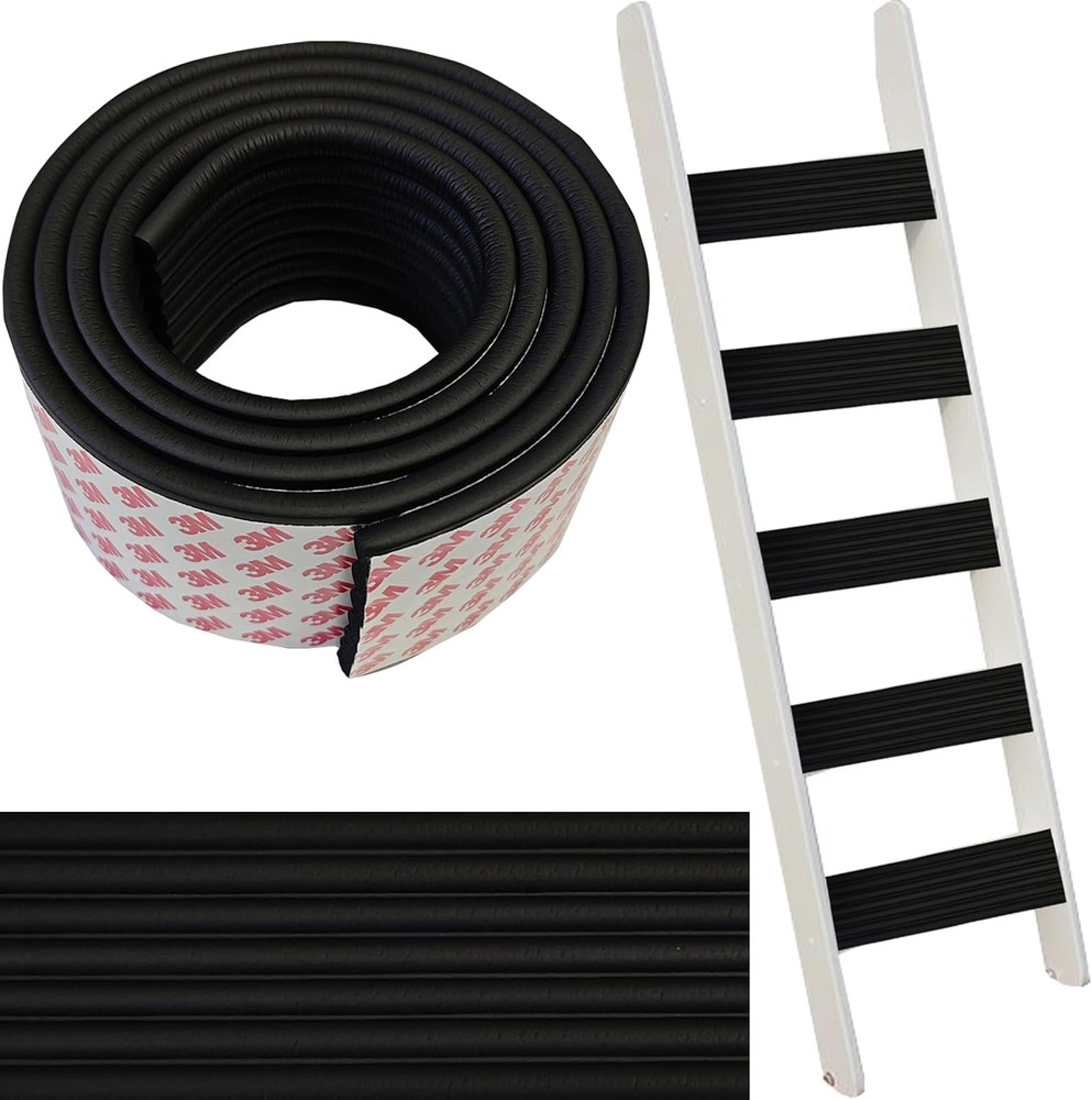 6.6FT PVC Bunk Bed Ladder Pad with Adhesive Edge Protector Black