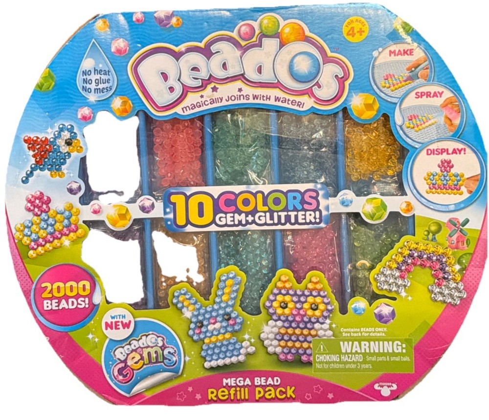 Beados ~ Mega Bead Refill Pack ~ 10 Colors ~ 2000 Beads ~ New, Never Used