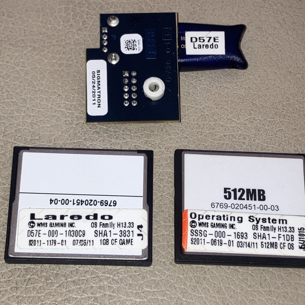 WMS Williams BB2 Slot Machine Leredo Software set with dongle Adapter