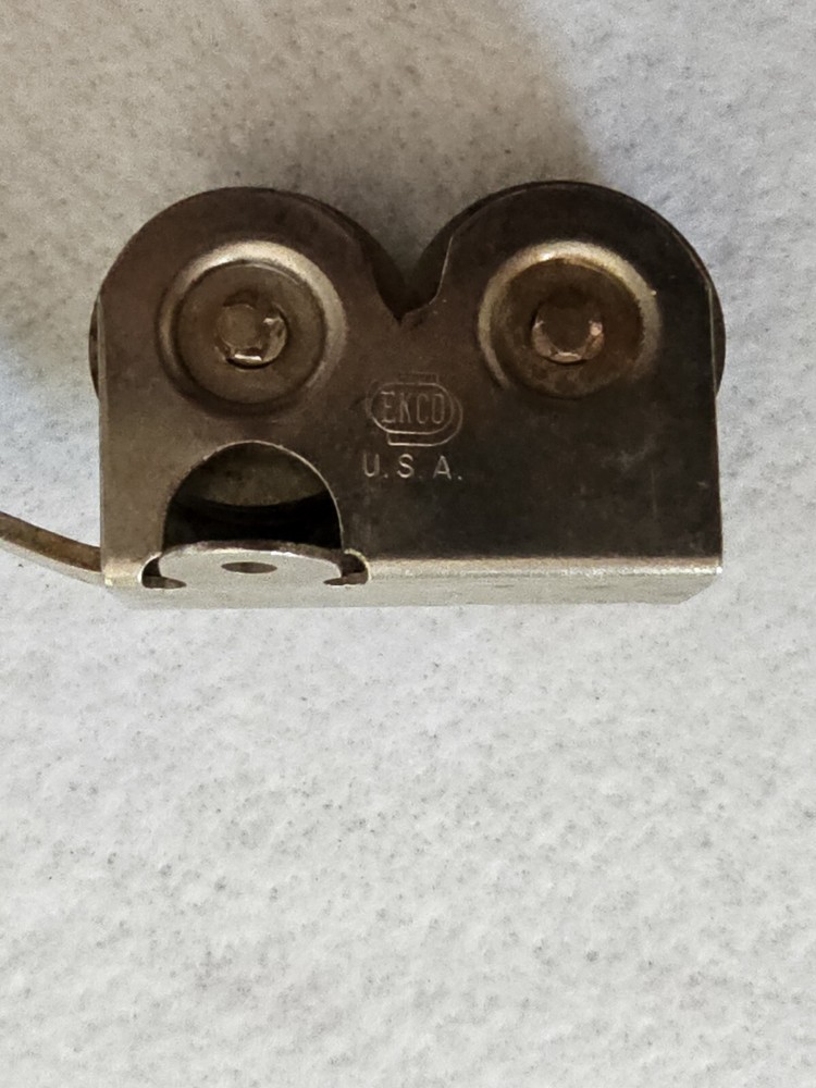 Vintage EKCO Pull Through Knife Sharpener Wood Handle Made USA