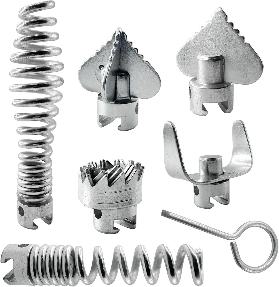 7 Pcs Drain Cleaner Combination Cutter Head Set 16Mm Drain Snake Drill Attachmen