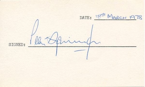 Peter SPRINGETT / Signature Signed