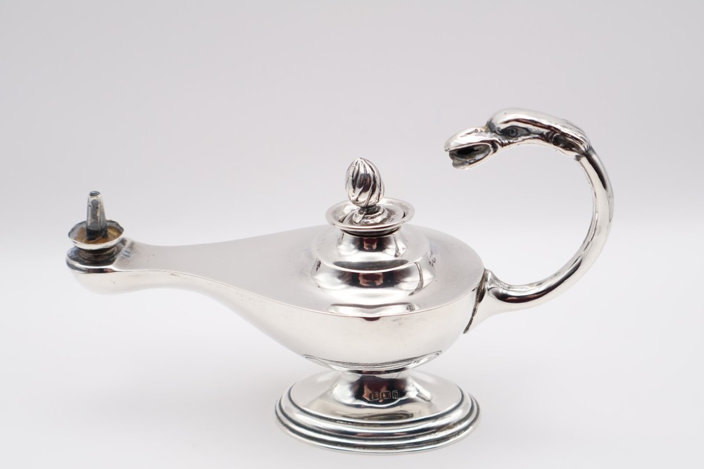 Antique Sterling Silver Lamp Shaped Table Lighter Hallmarked Birmingham 1912