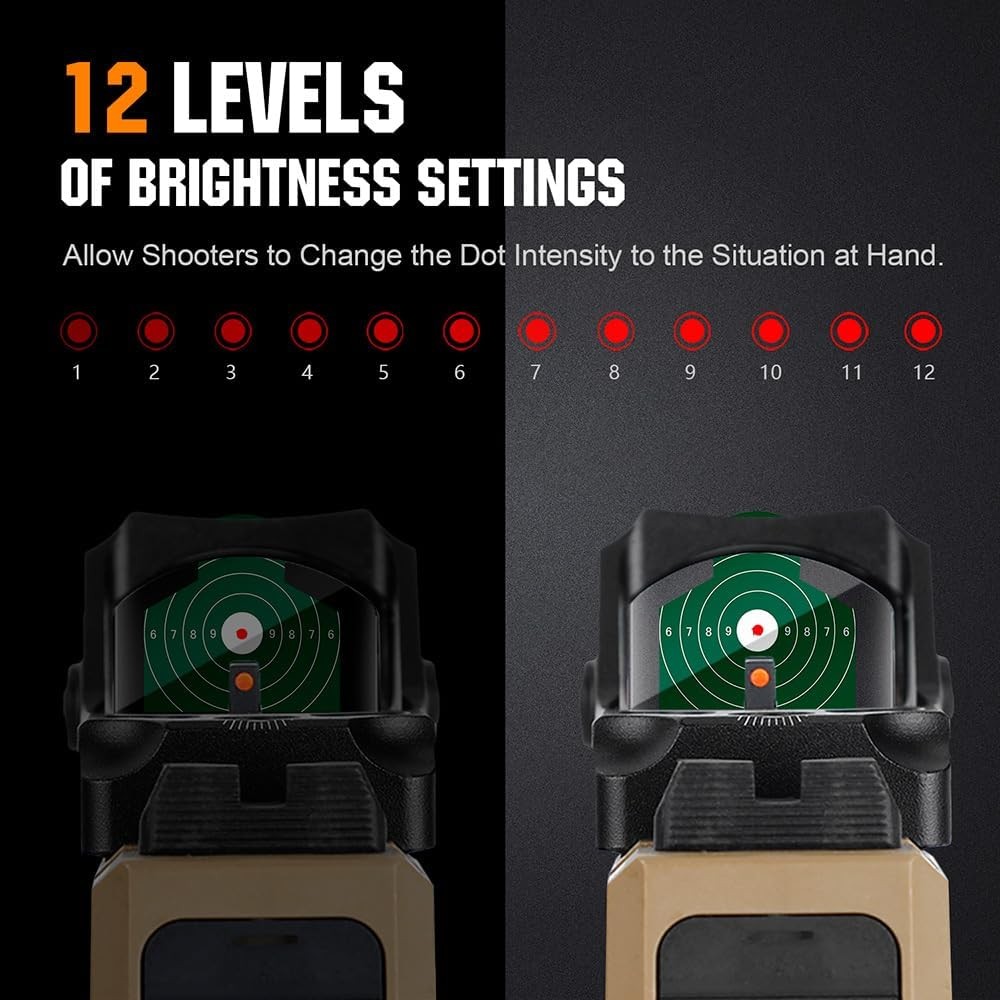 ohhunt Red Dot Sight 2 MOA Reticle Mini Shake Awake Optics 12