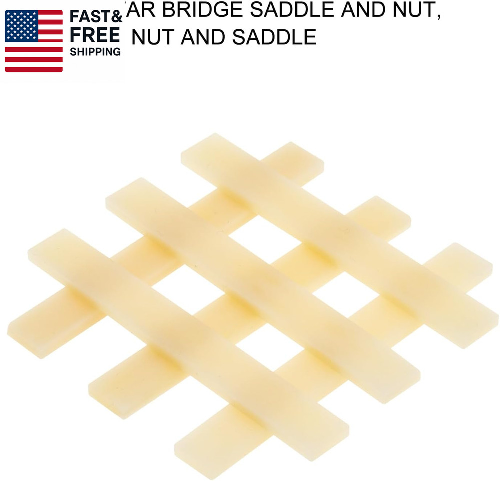 6Pcs Unbleached Guitar Bone Saddle, Blank Guitar Bridge Saddle, Pure Bone Saddle