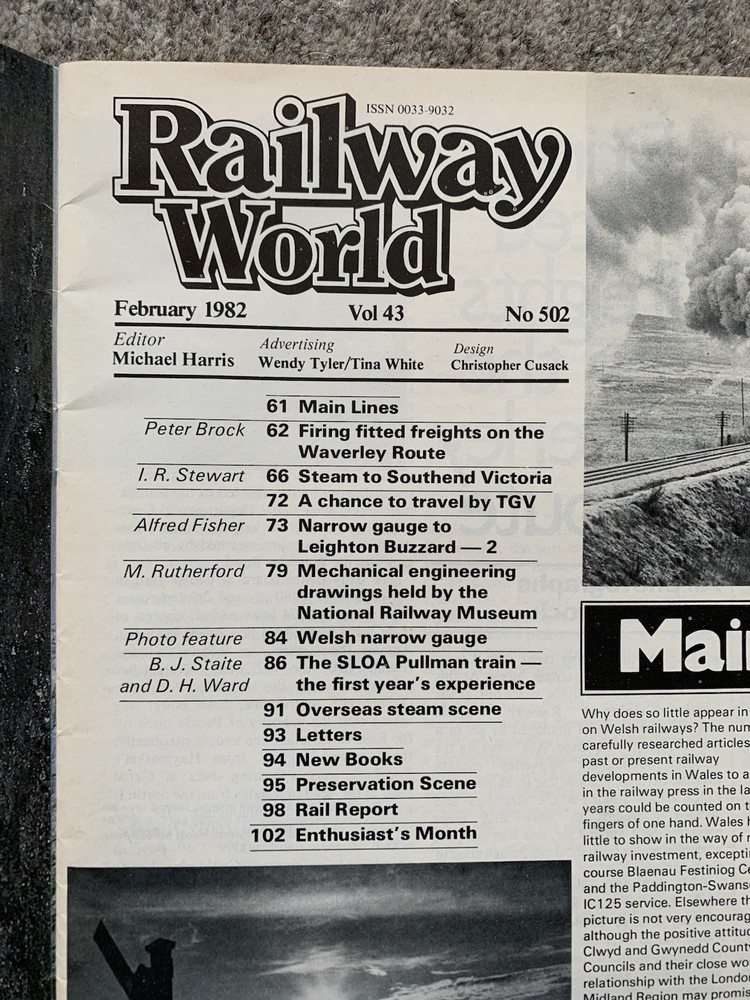 Railway World Magazines - 1982 - Feb and March issues