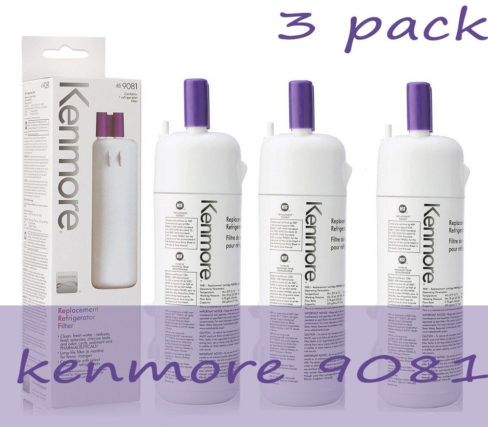 3-PACK Kenmore 9081 Refrigerator Water Filter Compatible with 46-9081 46-9930