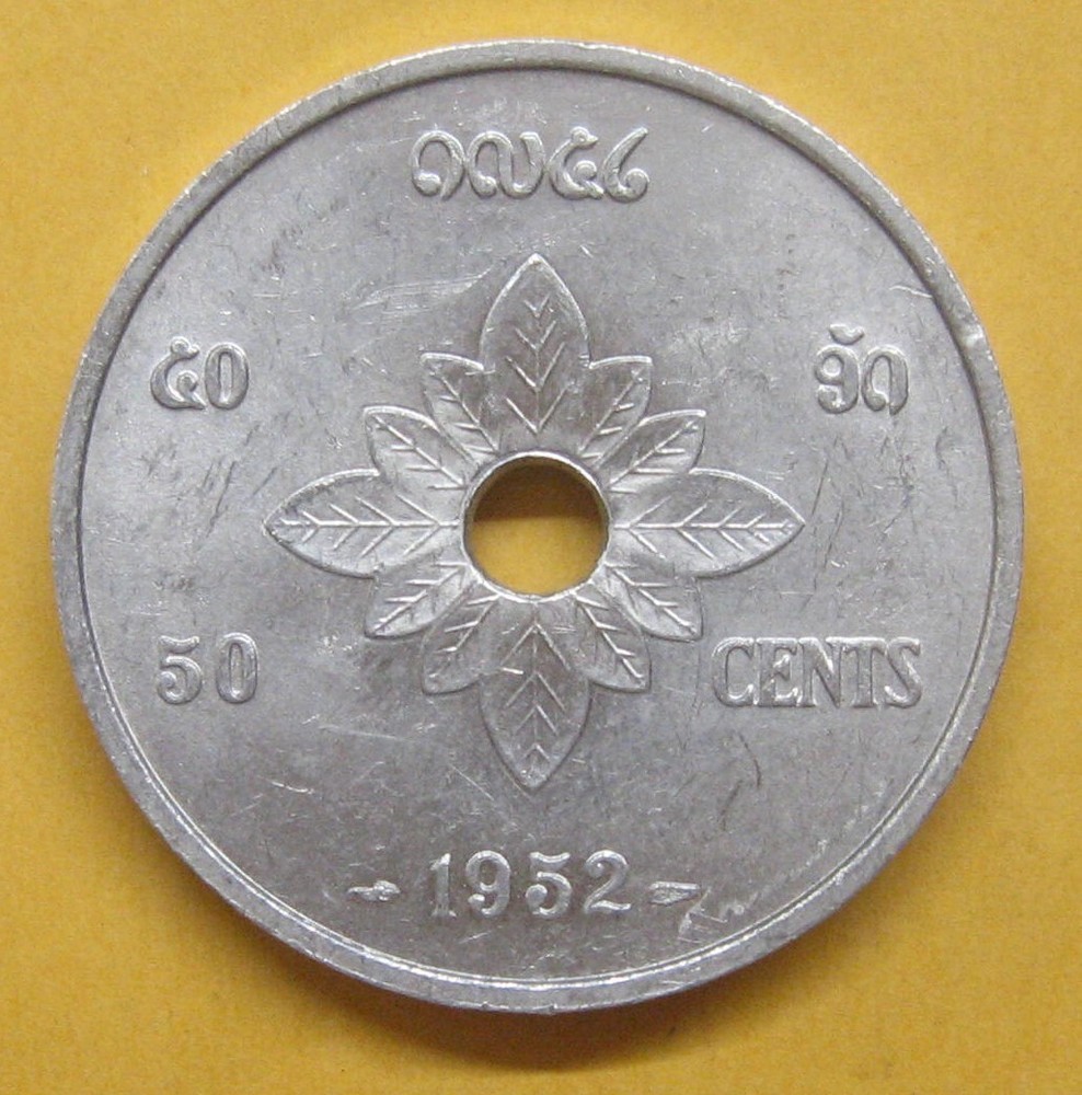 1952 Laos 50 Cent Take a Look