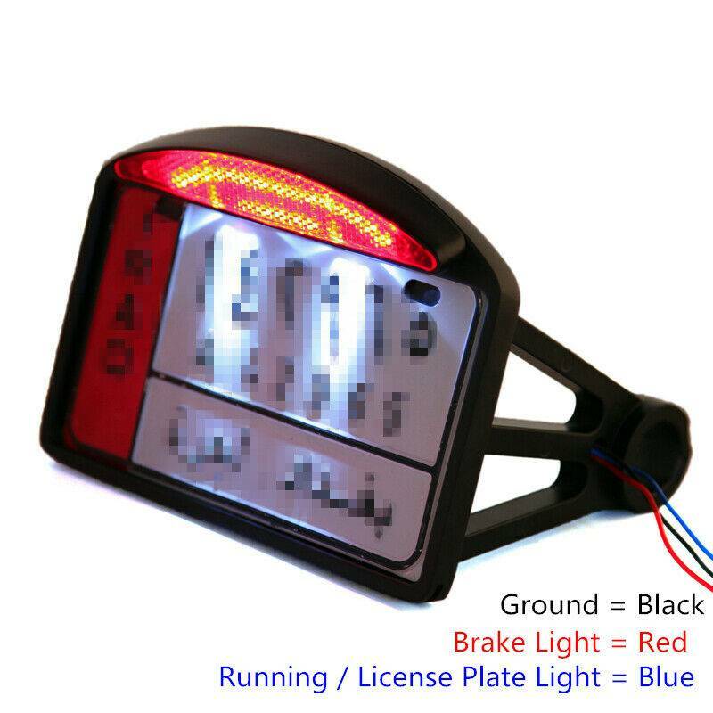 Motorcycle Chrome License Plate Bracket Holder with Light for Harley Davidson