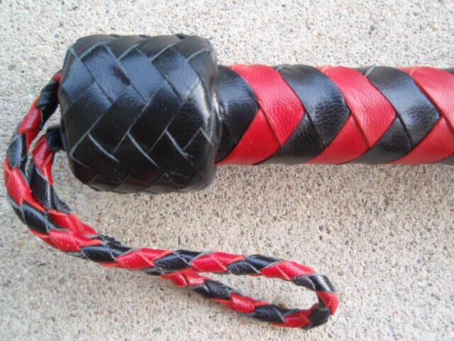 NEW HEAVY Leather & Rubber Flogger - RUGGED THUDDY HORSE TRAINING TOOL