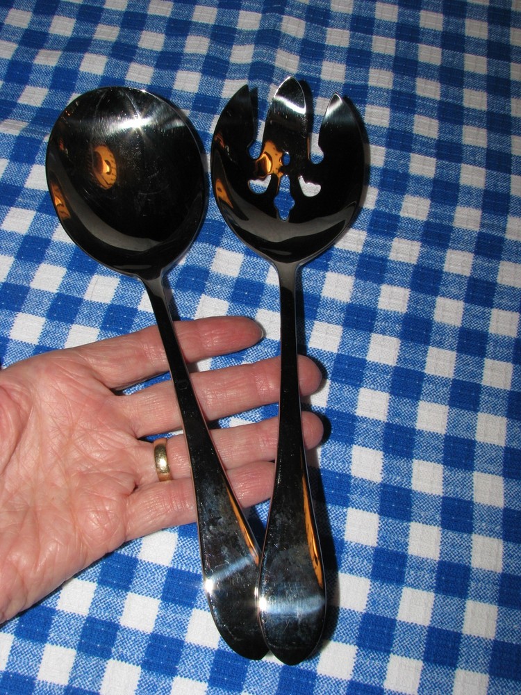 2-Pc. Gorman 18/10 Oversized STUDIO Stainless Salad Set 10" Long Indonesia