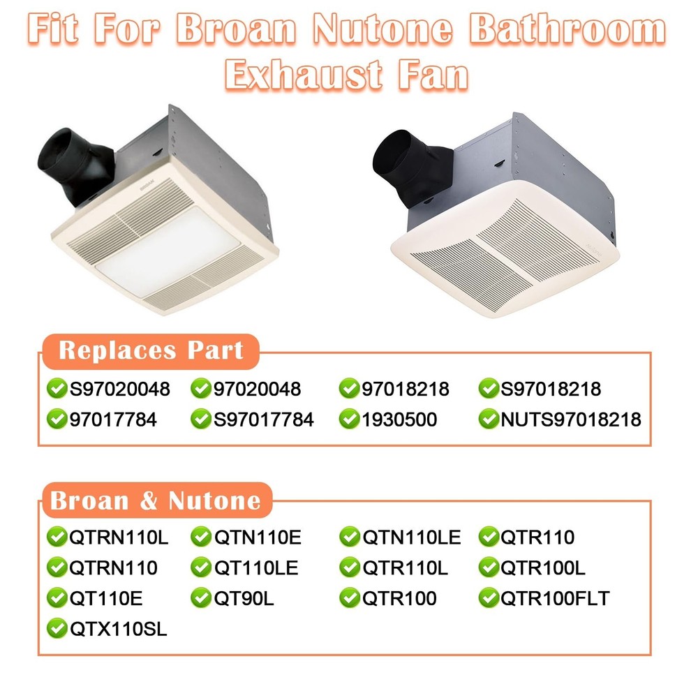 QTRN110L, QTRN110 Fan Motor Replacement, S97018218, 97018218, S97020048, 9702...