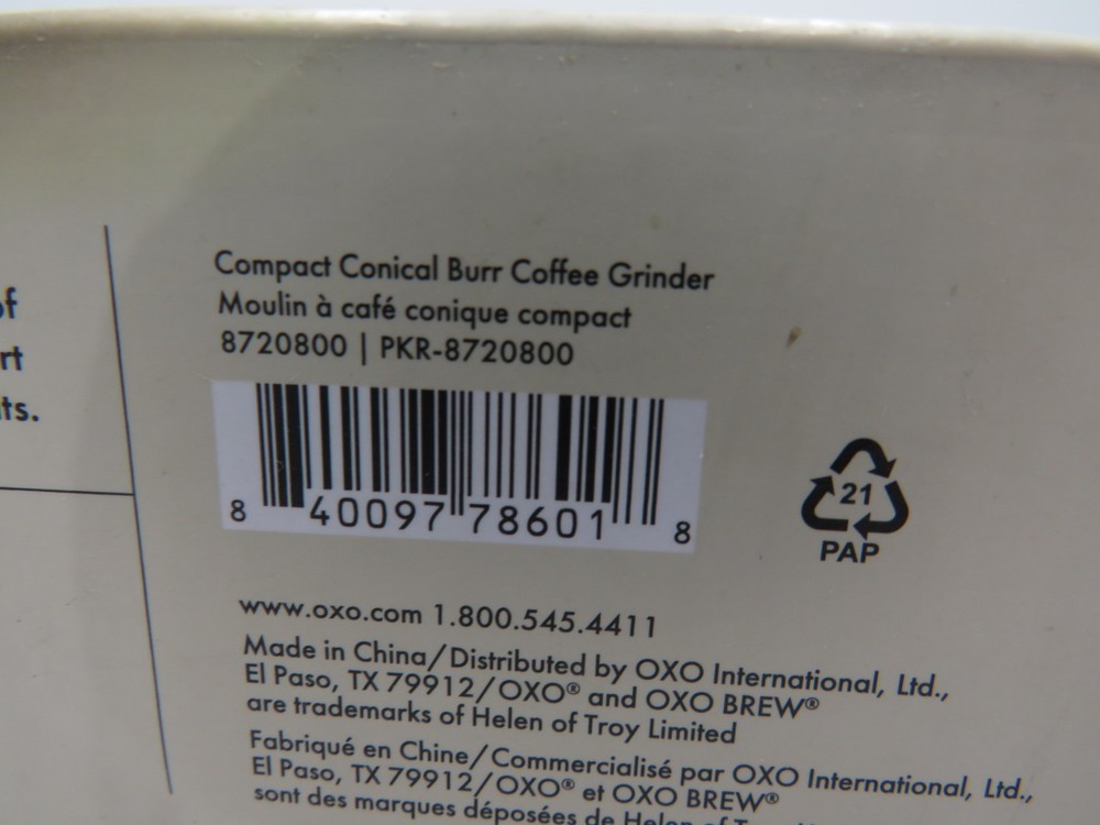 OXO Brew Compact Conical Burr Coffee Grinder NEW