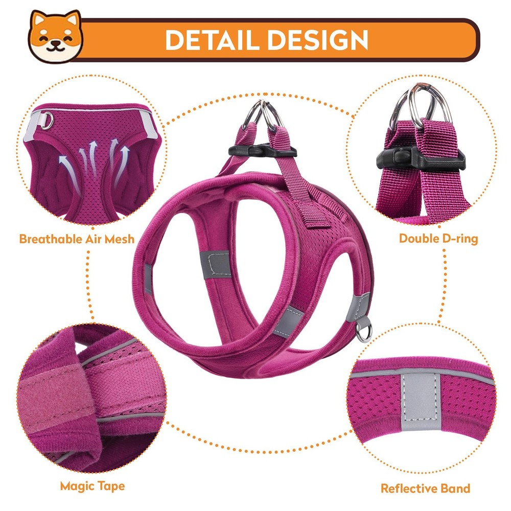 Dog Harness with Leash Set, No-Pull Step-in Reflective Pet Harness with 1 Lea...