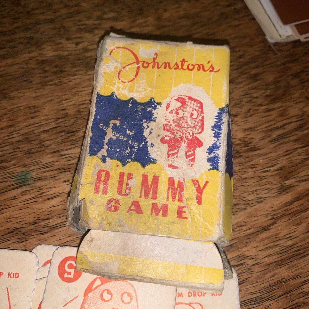 1920’s Johnston’s Candy Rummy Game Complete - Chocolate Drop Sam - Mini Cards