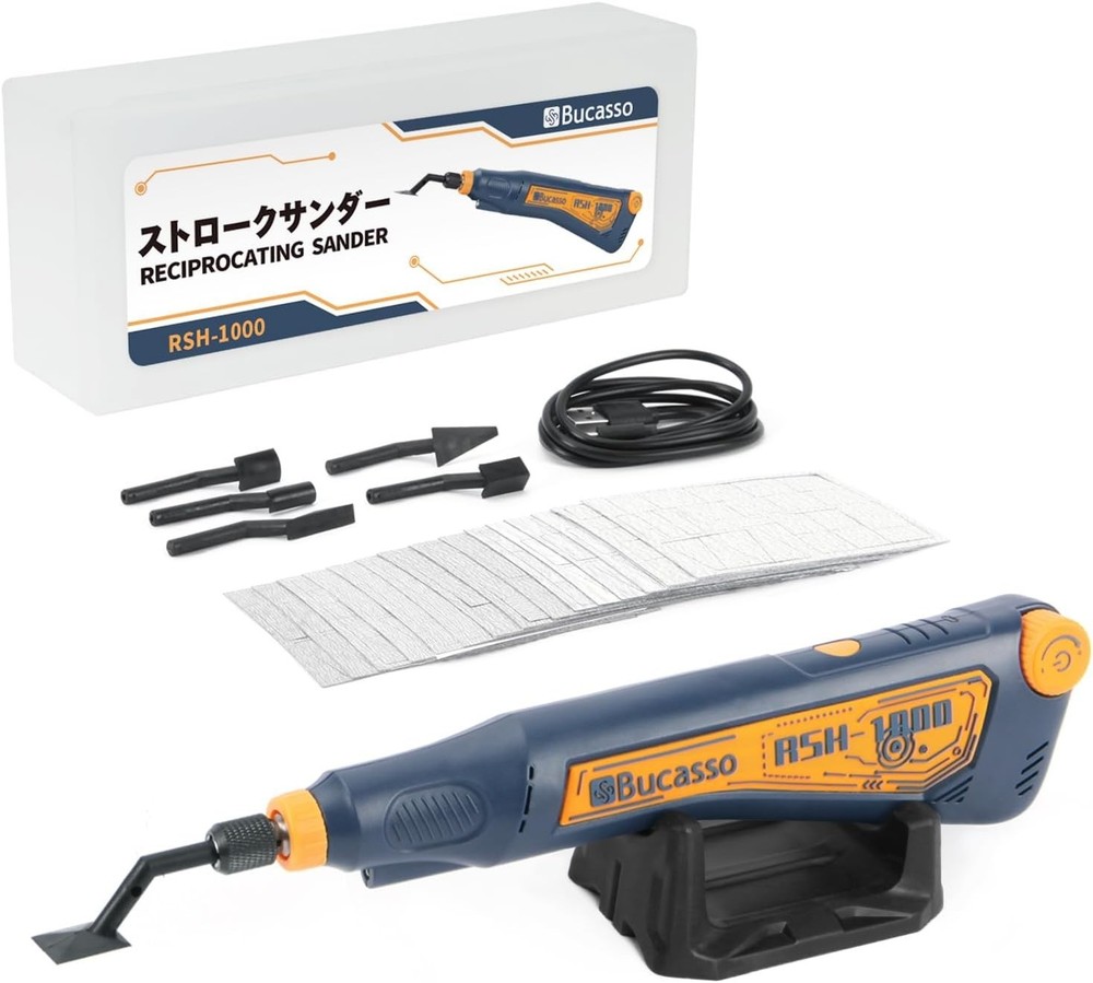 Mini Reciprocating Detail Sander USB Rechargeable Variable Speed LED Blue