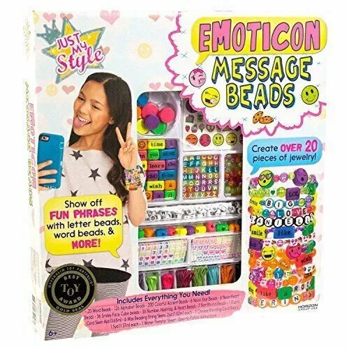 JUST MY STYLE EMOTICON MESSAGE BEADS *DISTRESSED PKG*