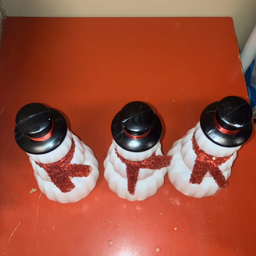Snowman Set Of 3pcs Plastic Material New