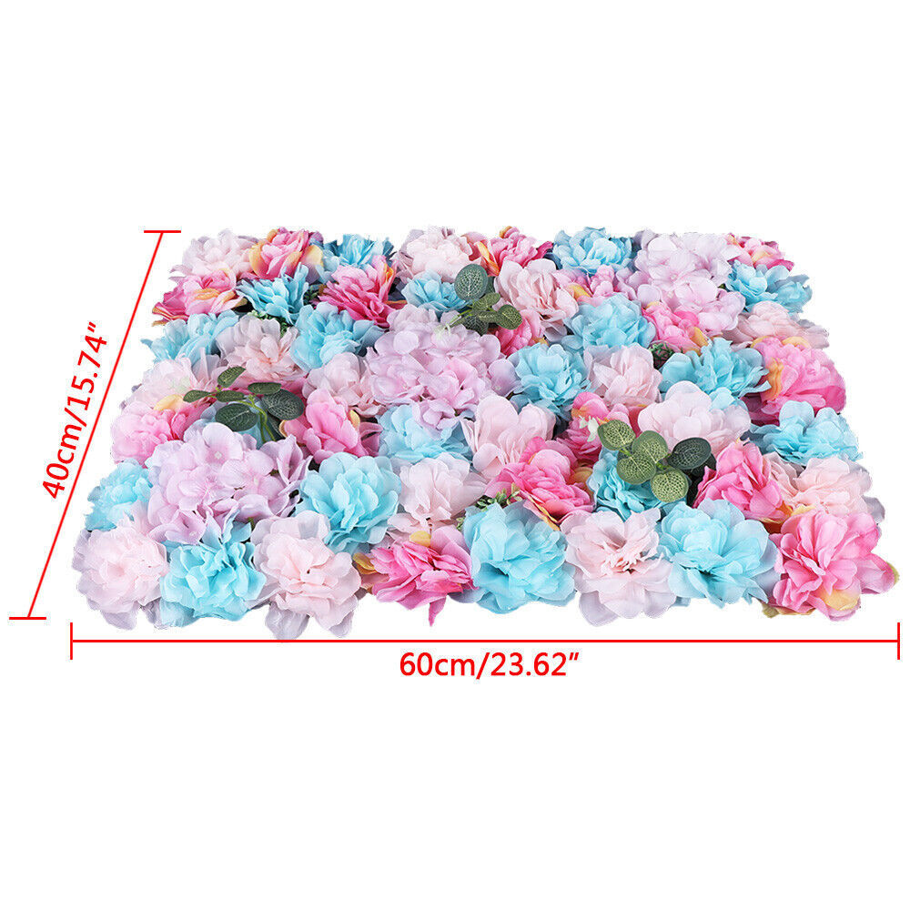 12Pcs Wedding Artificial Flower Wall Panel Hydrangea Rose Panel for Stage Decor