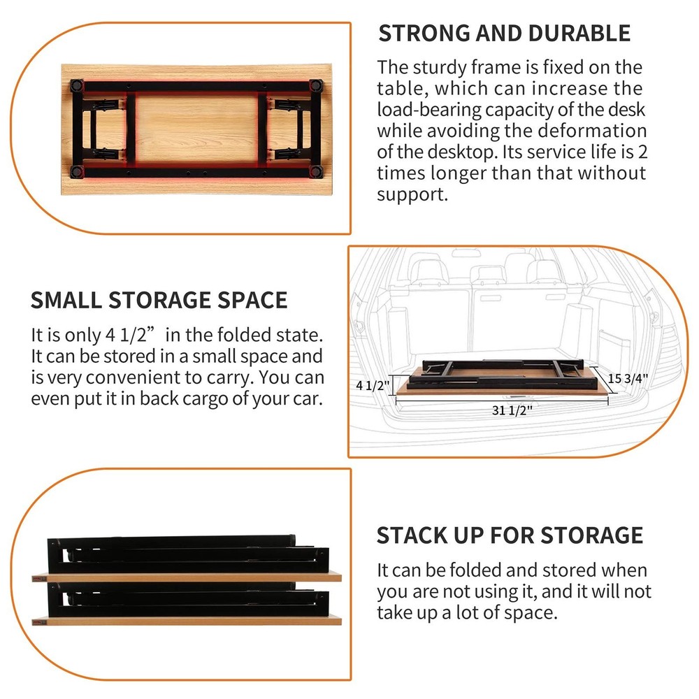 Need Folding Desk Small Desk 31 1/2" No Assembly Foldable Computer Desk for S...