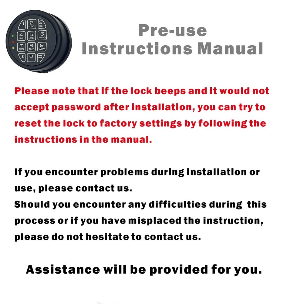 Electronic Safe Lock Replacement Keypad with Solenoid Lock, Gun Safe Lock wit...