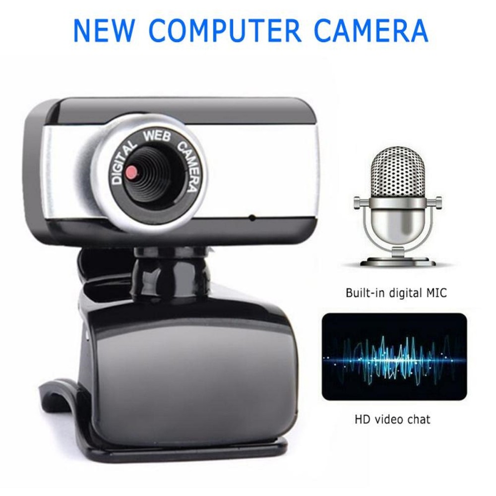 480P 360 Degree Resolution Webcam USB 2.0 Web Camera Built-in Microphone