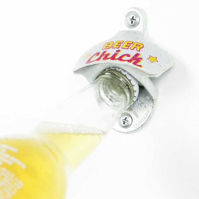 Wall Mounted Bottle Openers with Optional Cap Catcher: Theme Beer Chick