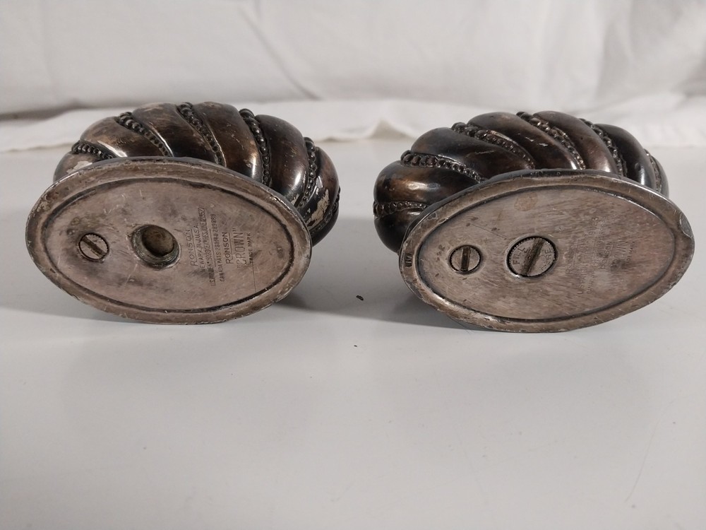 Ronson Crown Table Lighter - Silver Plated - Set of 2