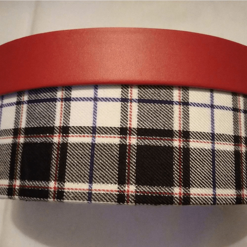 Red Oval plaid storage box & small trinket, bento box