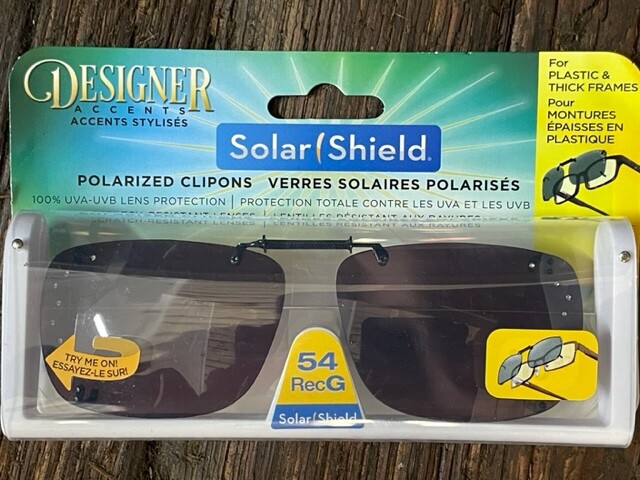 Solar Shield Clip-On Polarized Sunglasses Designer Accents - Select Style