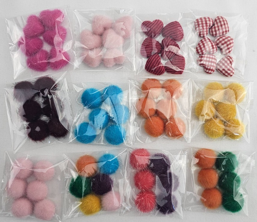 Fabric Flat Back Buttons Scrapbooking Crafts – Choose Your Style Hearts Circles